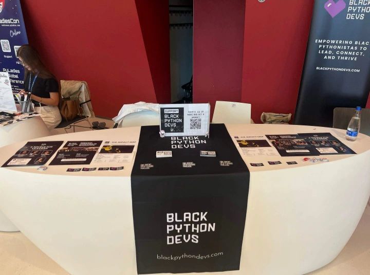 Black Python Devs booth at EuroPython